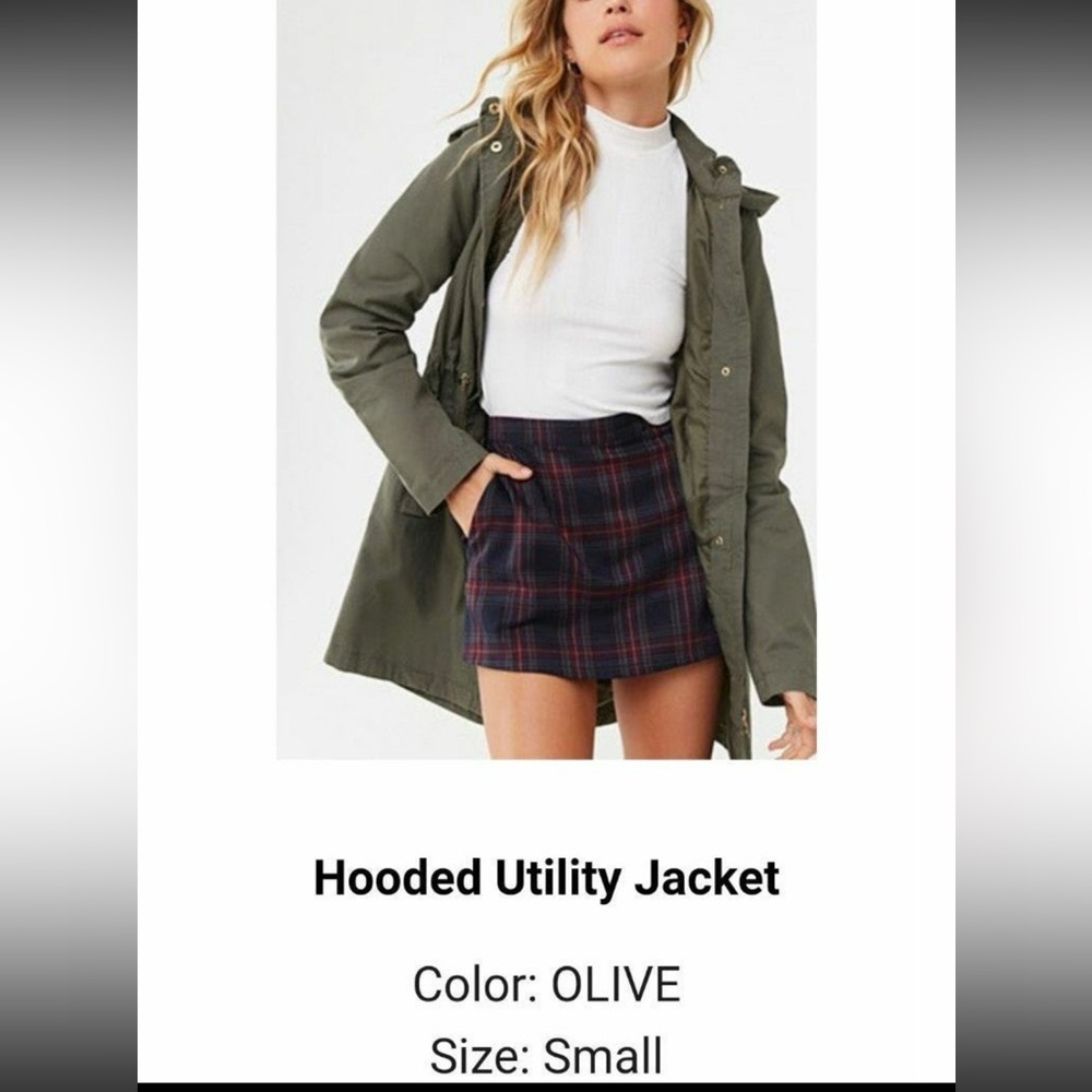 Ambiance Khaki Hooded Utility Jacket